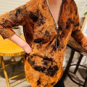 Express cow print sweater dress/shirt